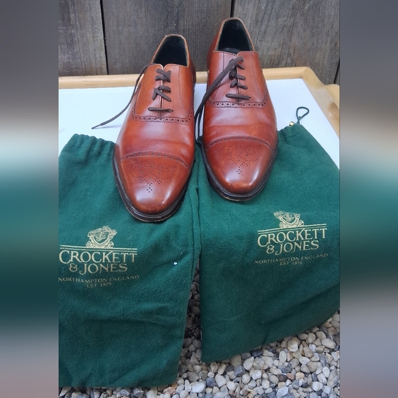 Crockett & Jones Men's Tan Leather Oxfords